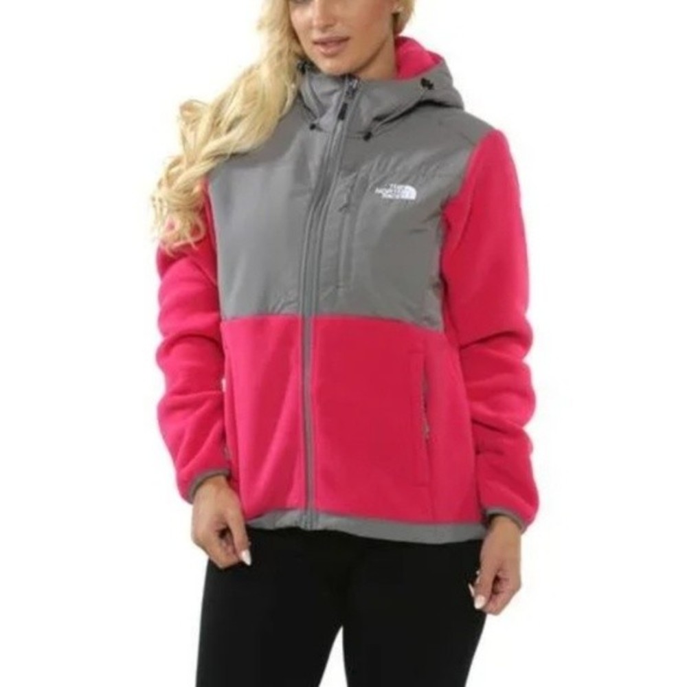 The North Face Pink and Gray Teddy Jacket